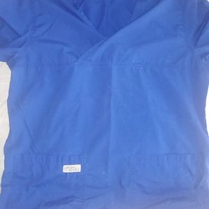 Blue scrubs top